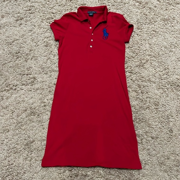 Polo Ralph Lauren Dresses & Skirts - Polo Ralph Lauren Red Big Pony Polo Dress Size Medium